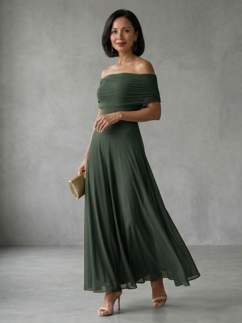 Georgiana | Off-Shoulder Fitted Women's Wedding Guest Dress