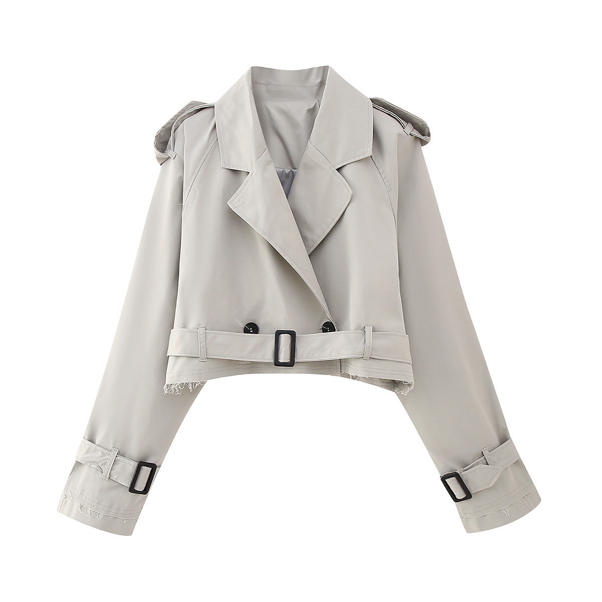 Virelle | Cropped Double-Breasted Trench Jacket for Fall