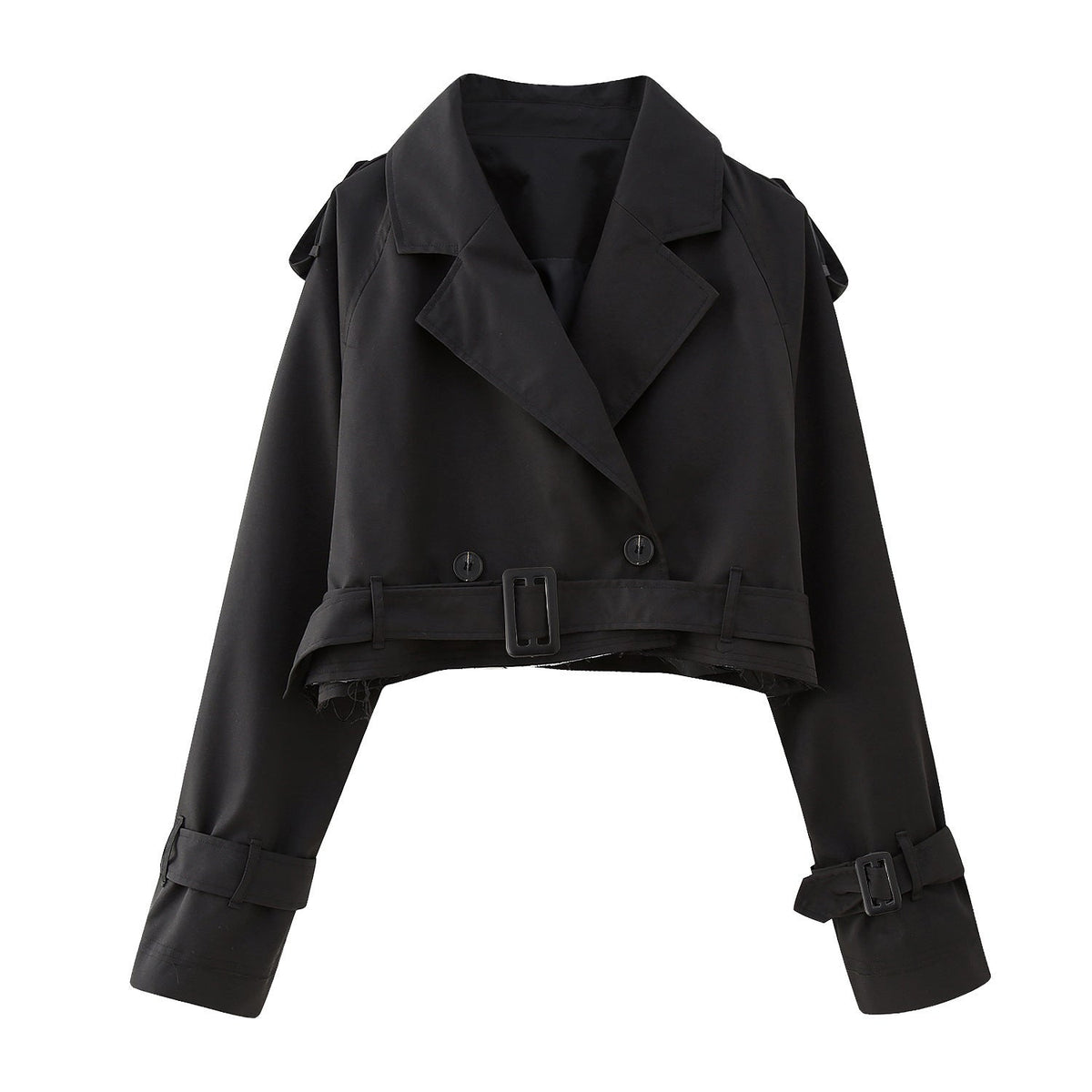 Virelle | Cropped Double-Breasted Trench Jacket for Fall