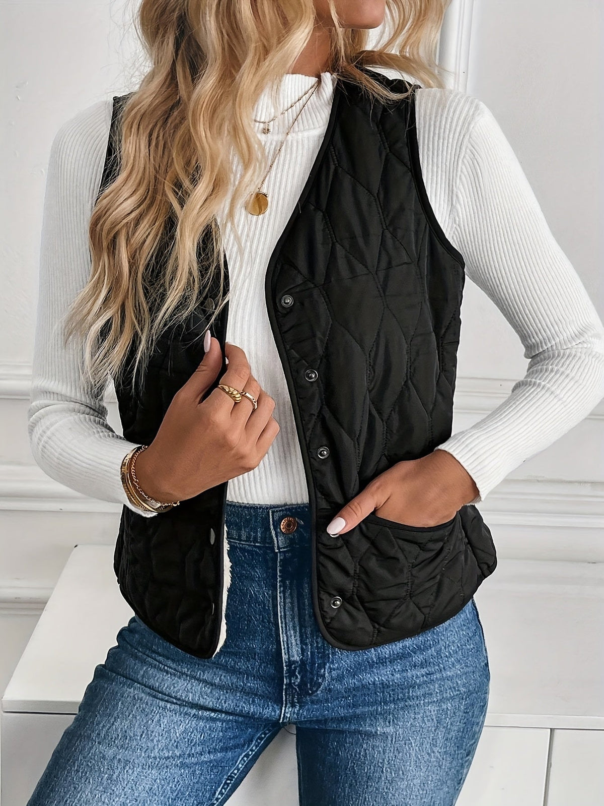 Azalee | Reversible Borg & Quilted Gilet