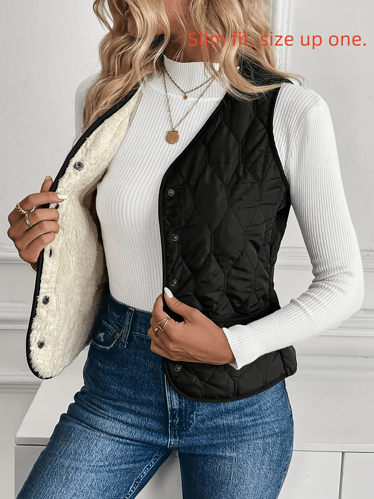 Azalee | Reversible Borg & Quilted Gilet