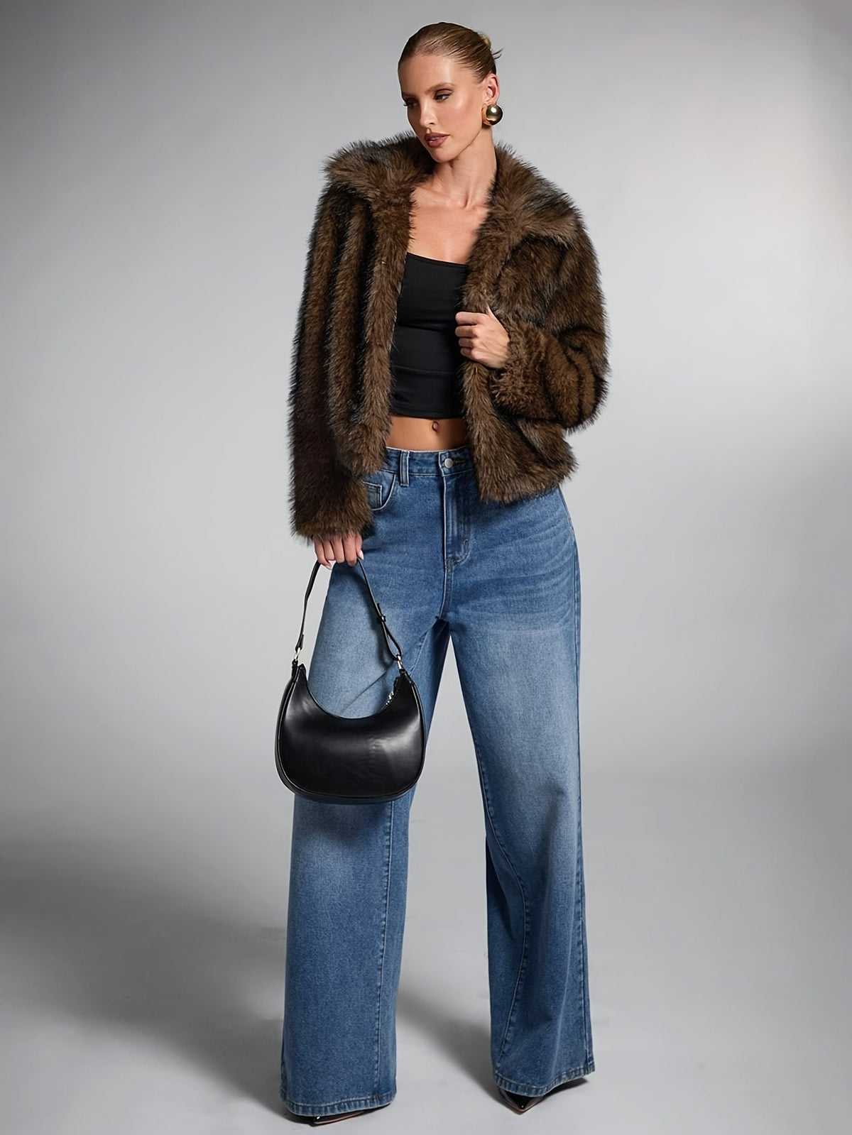 Elara | Women’s Cropped Faux Fur Coat for Winter