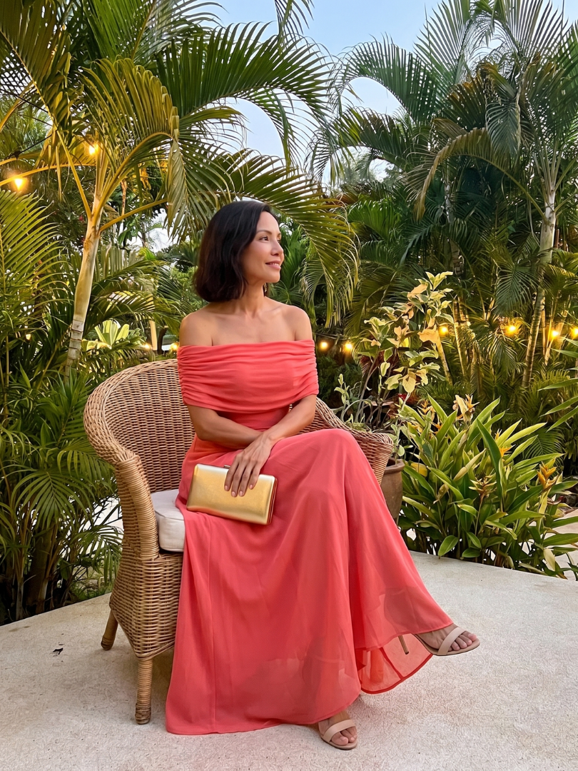 Georgiana | Off-Shoulder Fitted Women's Wedding Guest Dress