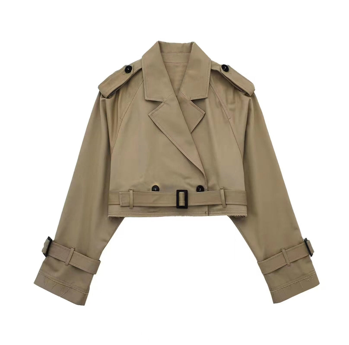 Virelle | Cropped Double-Breasted Trench Jacket for Fall
