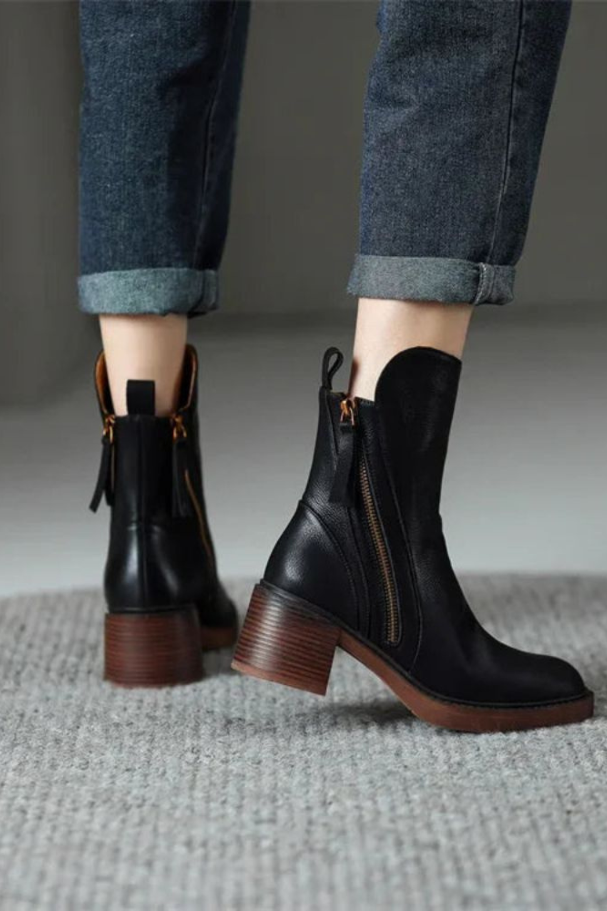 Cleo | Classic Block Heel Ankle Boots