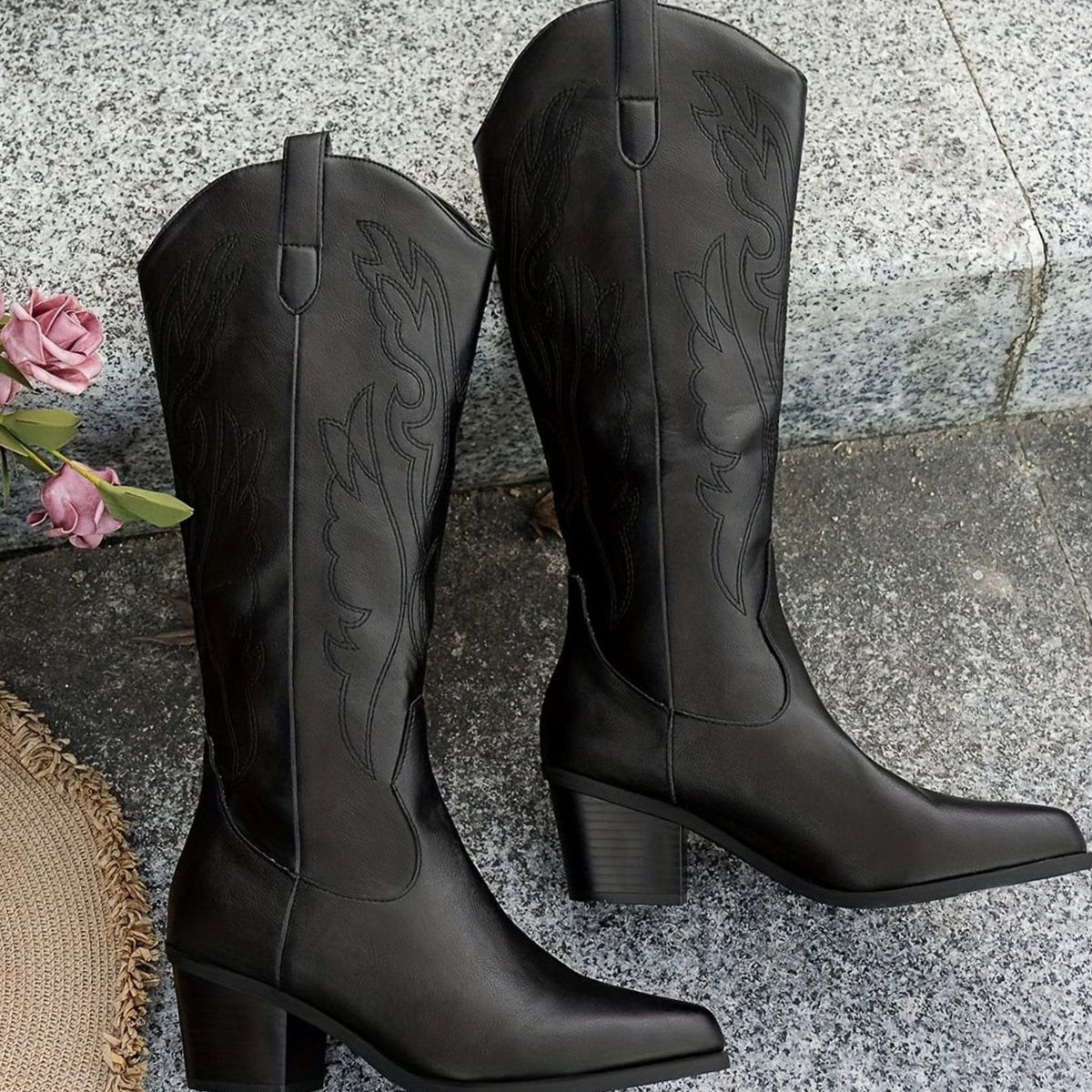 Priya | Bold Western Knee High Boots