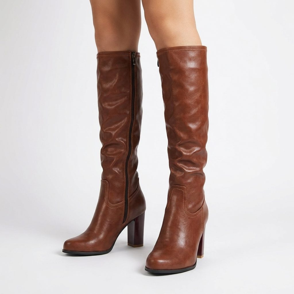 Freya | Sleek Block Heel Knee High Boots