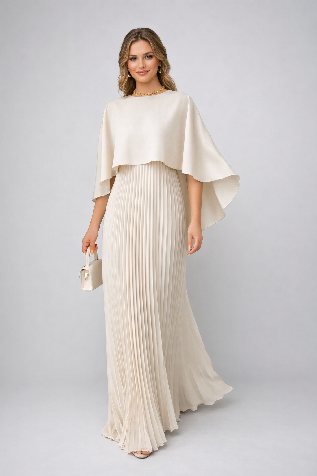 Cecilia | High-Neck Pleated Chiffon Women's Party Dress