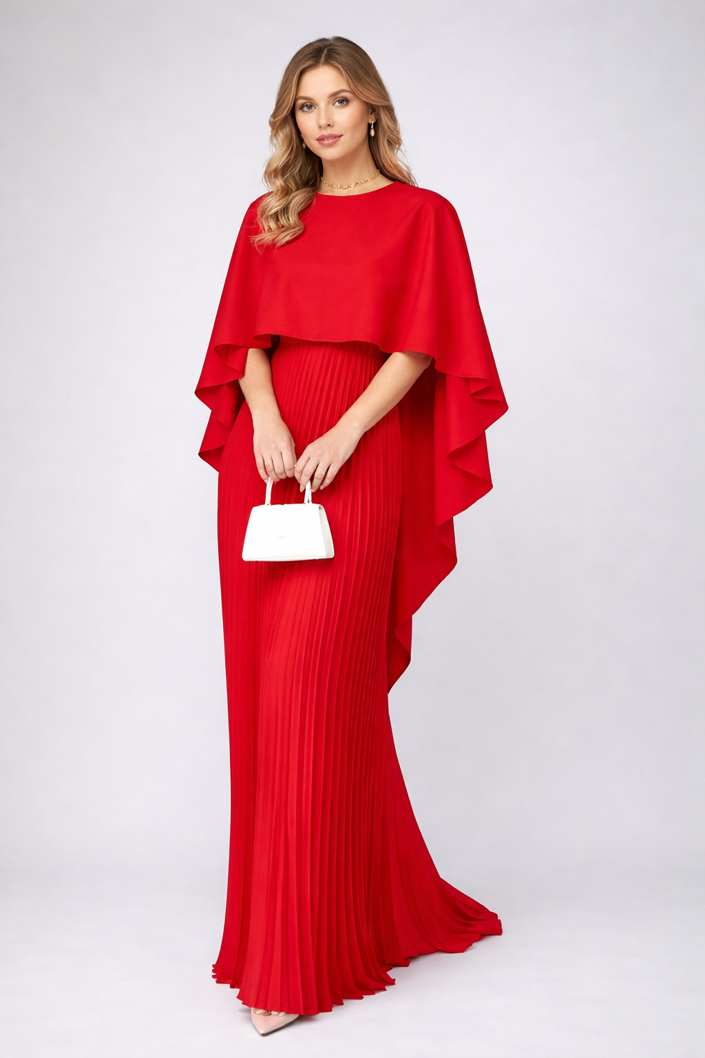 Cecilia | High-Neck Pleated Chiffon Women's Party Dress