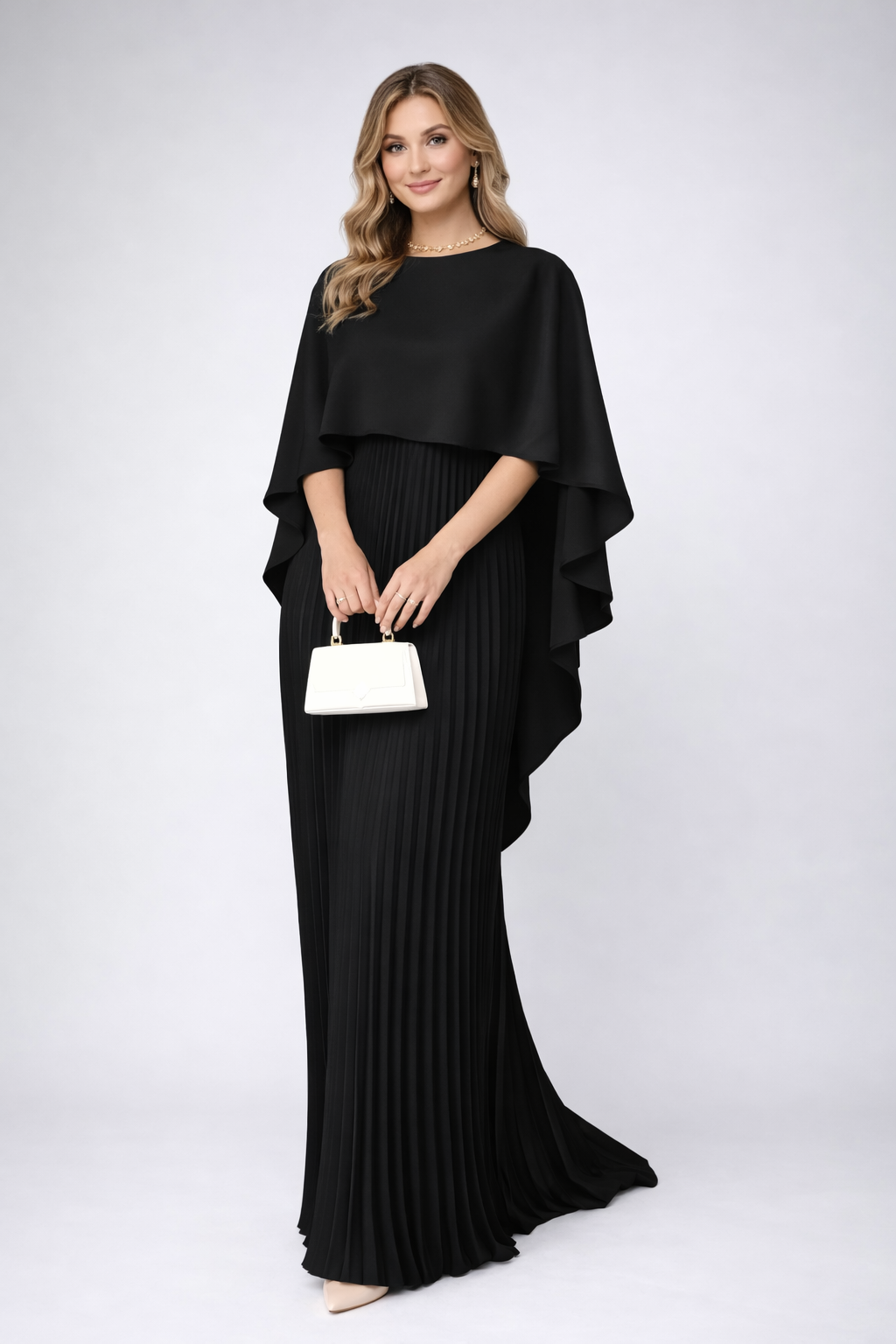 Cecilia | High-Neck Pleated Chiffon Women's Party Dress