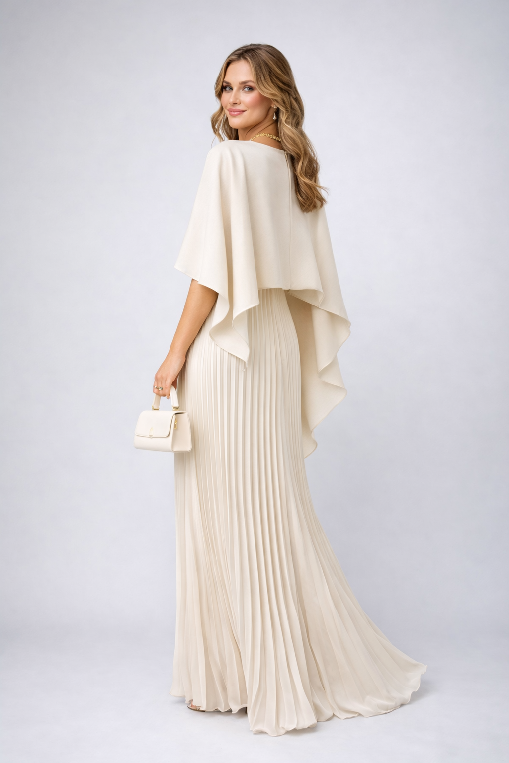Cecilia | High-Neck Pleated Chiffon Women's Party Dress