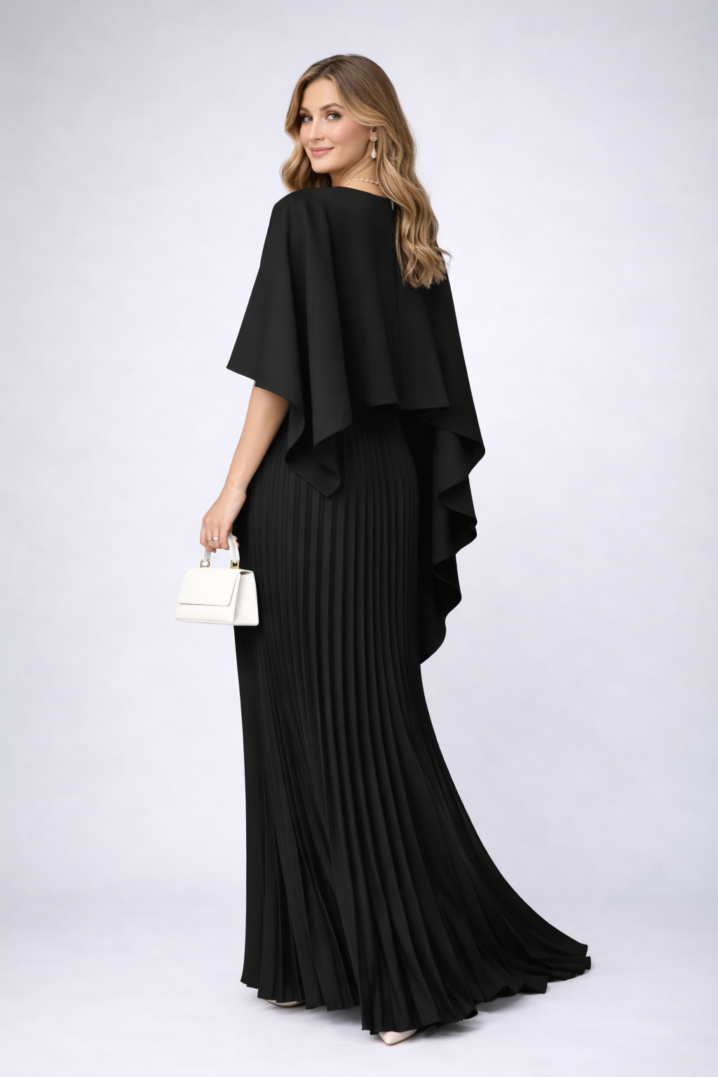 Cecilia | High-Neck Pleated Chiffon Women's Party Dress