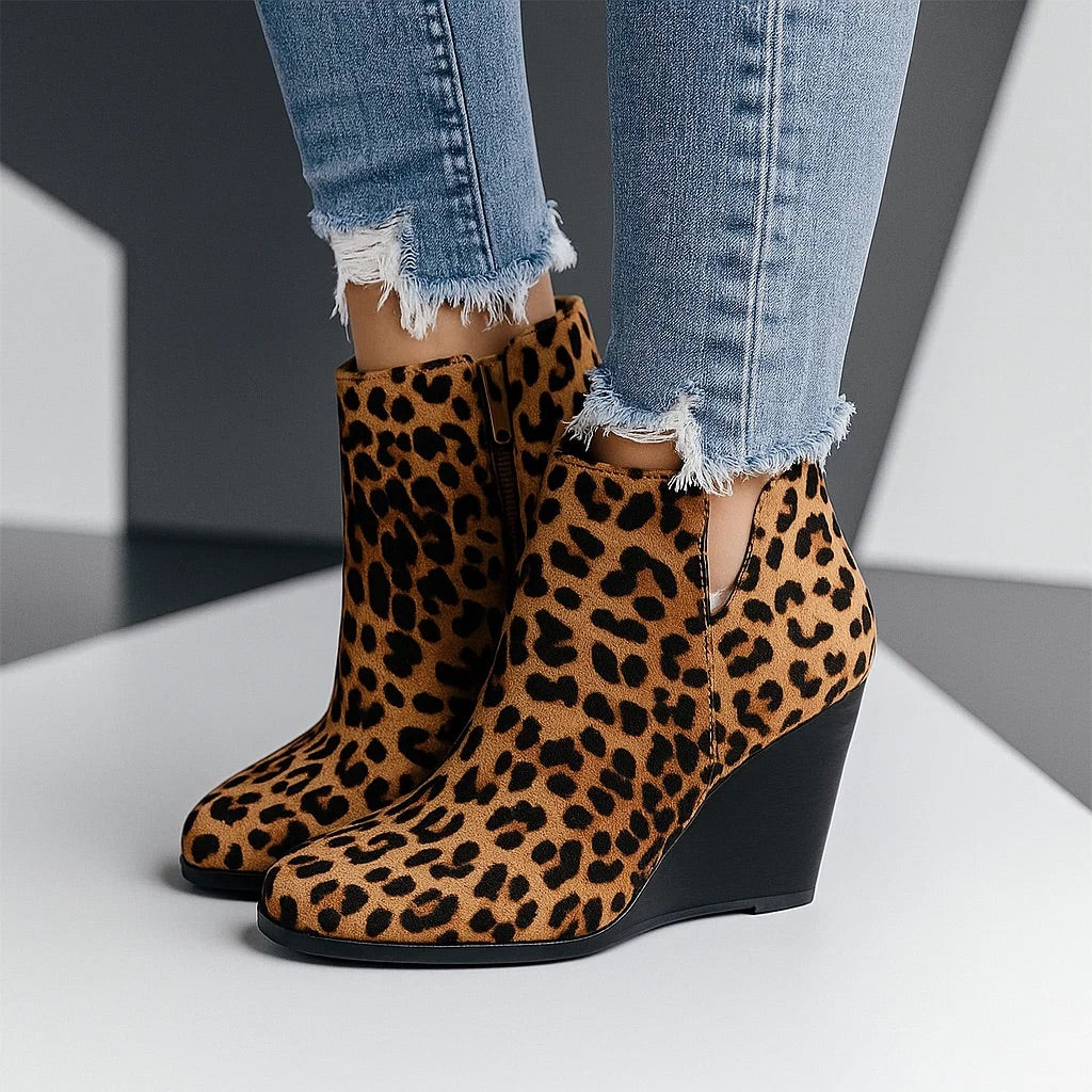 Nadia | Chic Suede Wedge Ankle Boots