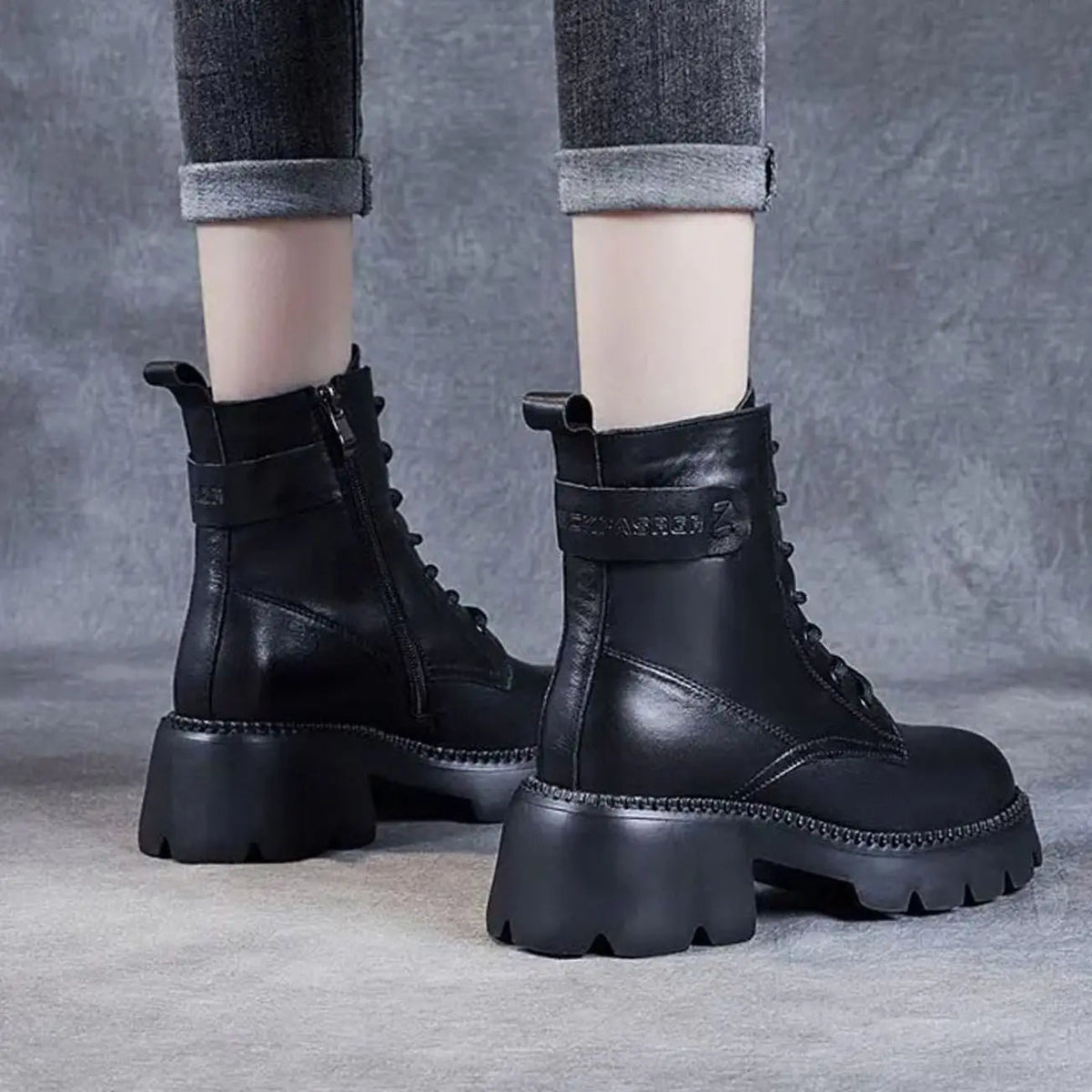 Petra | Chunky Platform Lace-Up Ankle Boots