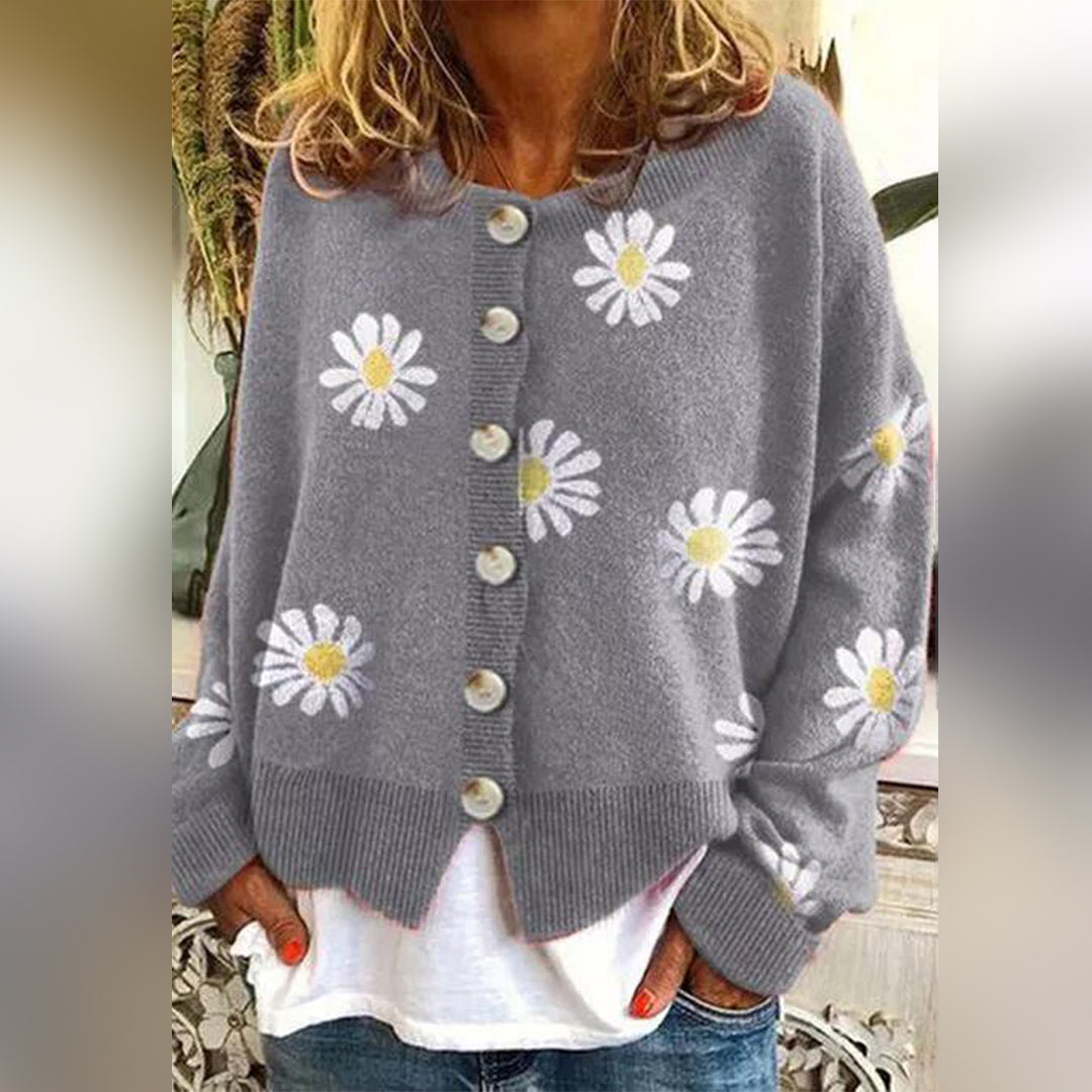 Daphne | Floral Wool-Blend Knitted Vest