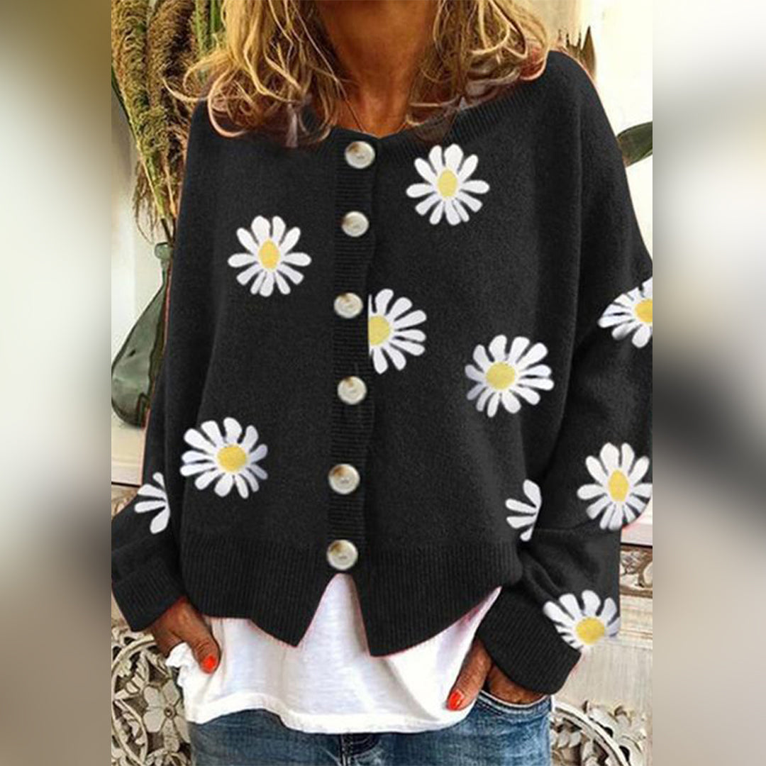 Daphne | Floral Wool-Blend Knitted Vest