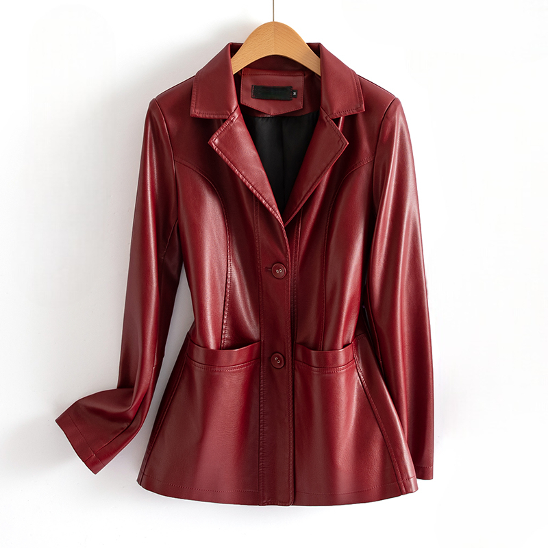Quintana | Fitted Patch-Pocket Faux Leather Jacket for Winter