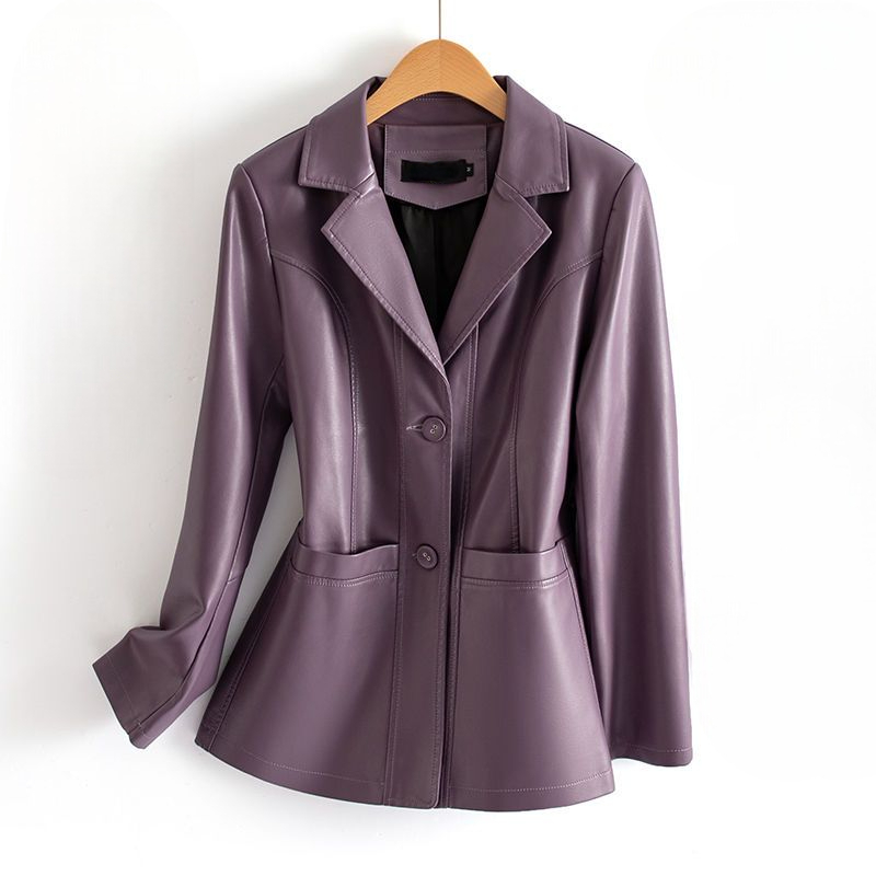 Quintana | Fitted Patch-Pocket Faux Leather Jacket for Winter