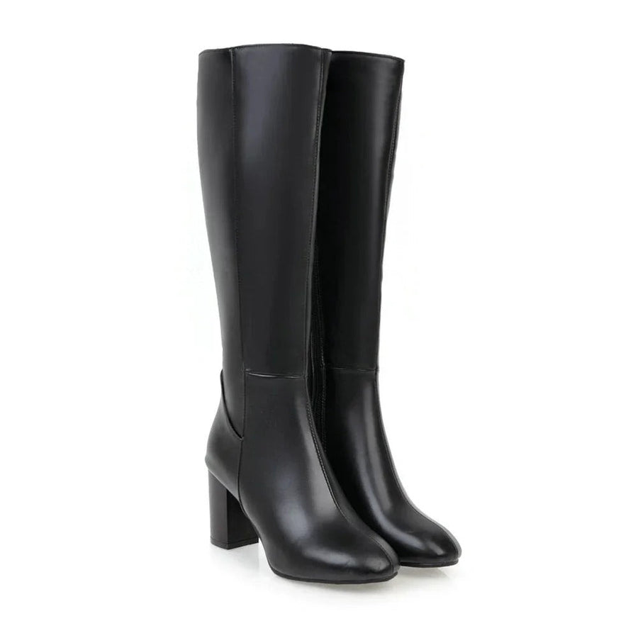 Elise | Chic Knee High Boots with Side Zip