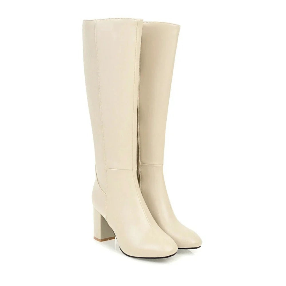 Elise | Chic Knee High Boots with Side Zip