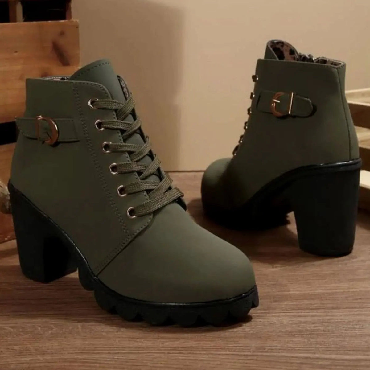 Indira | Bold Lace-Up Platform Ankle Boots