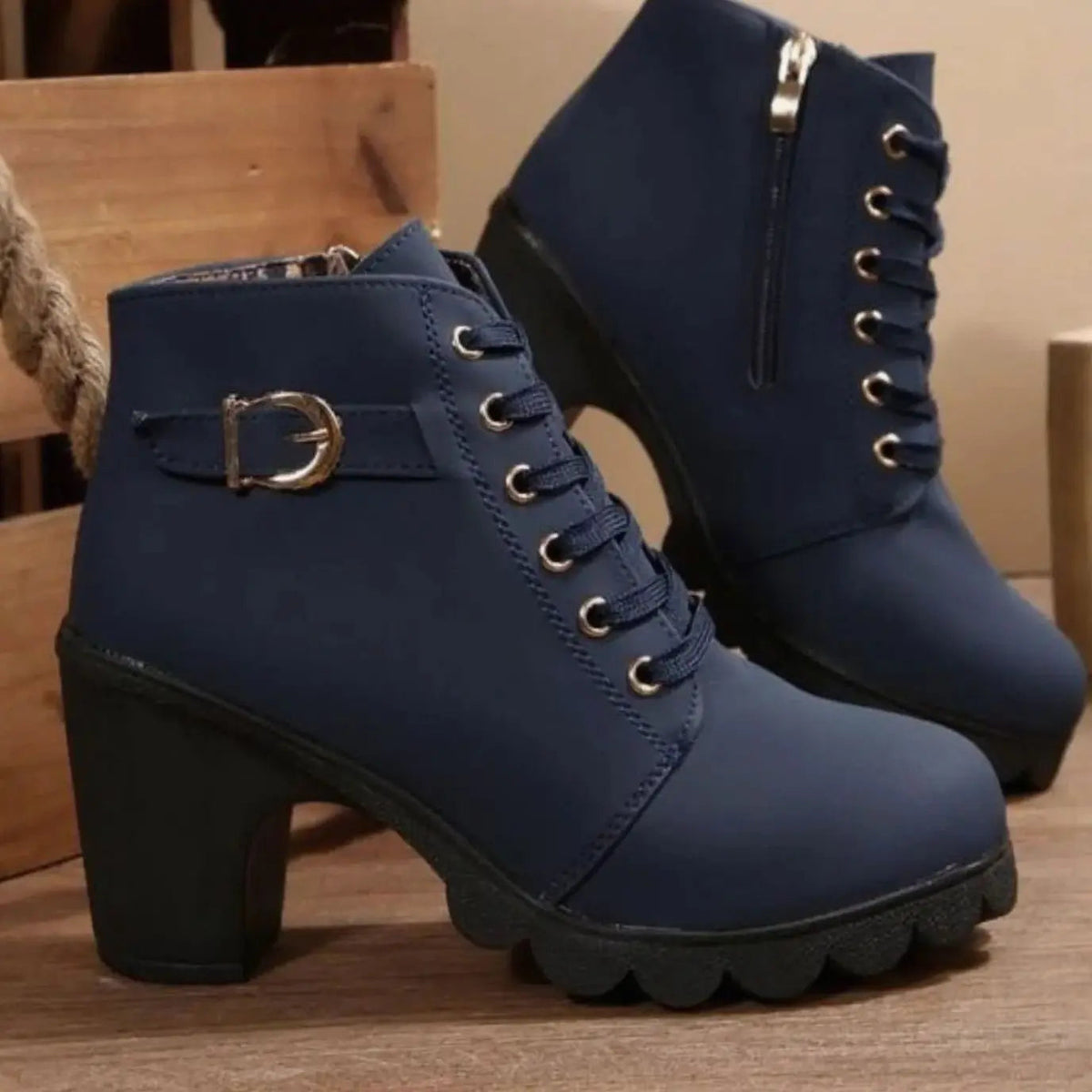 Indira | Bold Lace-Up Platform Ankle Boots