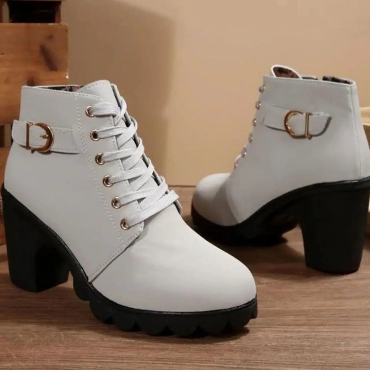 Indira | Bold Lace-Up Platform Ankle Boots