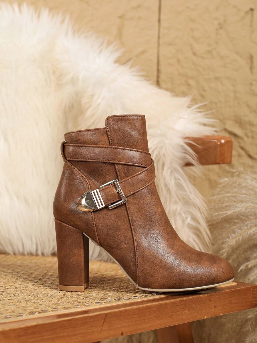 Ingrid | Bold Crossover Buckle Ankle Boots