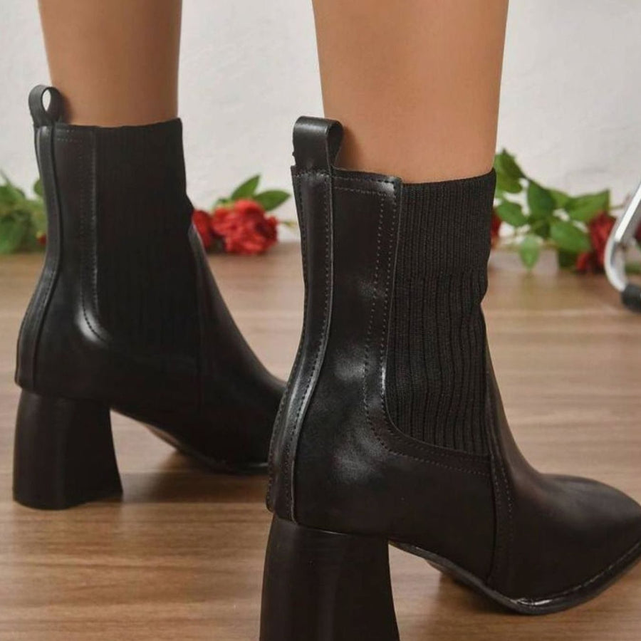 Farrah | Cosy Knit Panel Ankle Boots