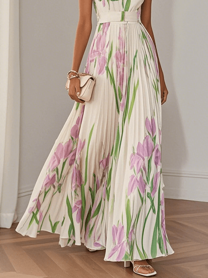 Eliana | Floral Chiffon Pleated Women's Party Dress