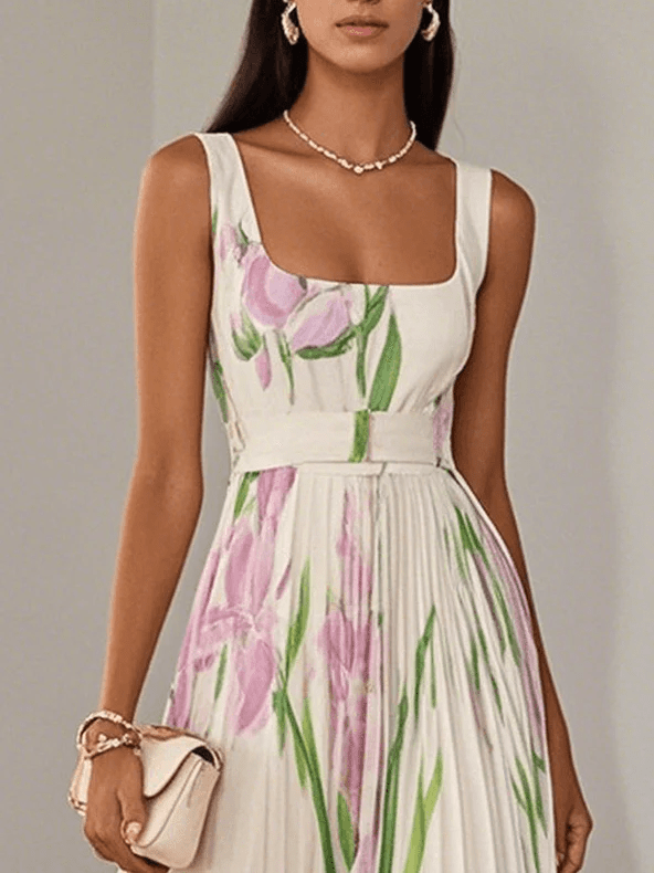 Eliana | Floral Chiffon Pleated Women's Party Dress