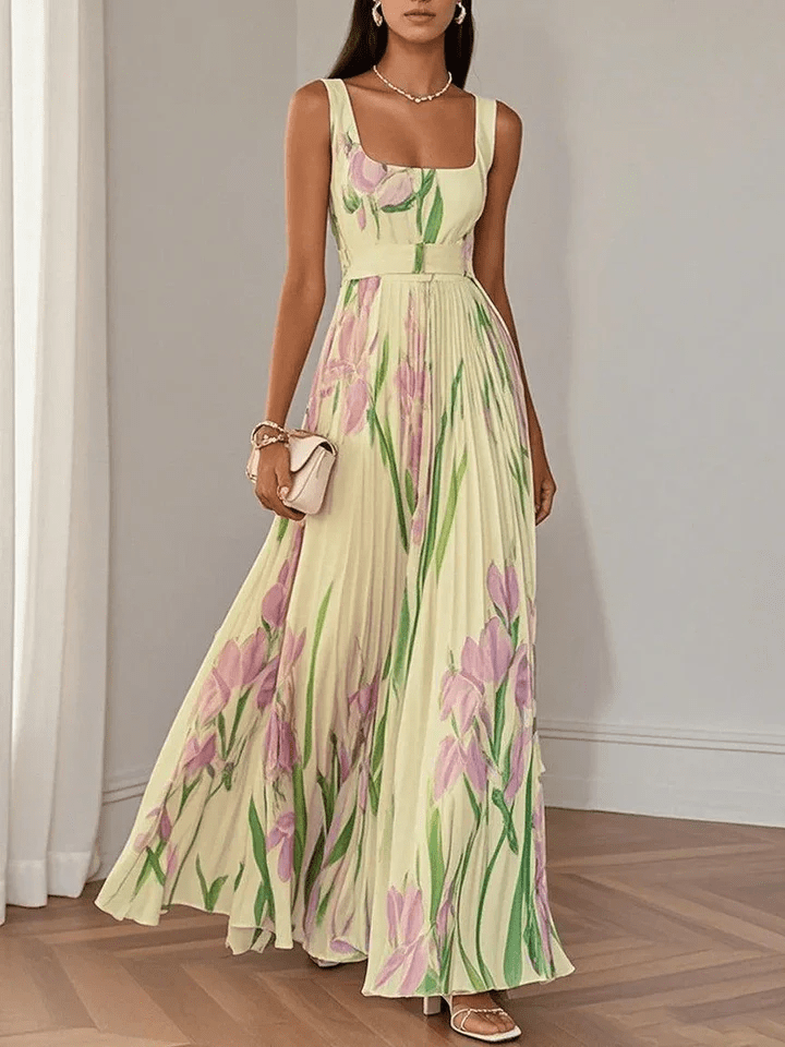 Eliana | Floral Chiffon Pleated Women's Party Dress