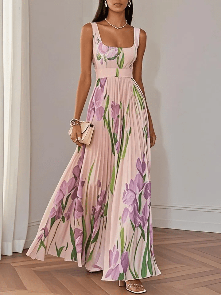 Eliana | Floral Chiffon Pleated Women's Party Dress