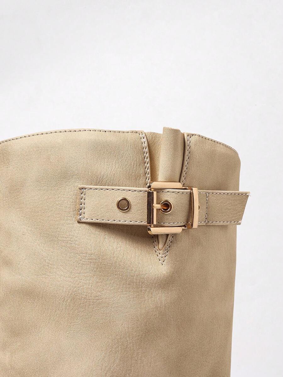 Talia | Relaxed Knee High Boots with Double Buckle