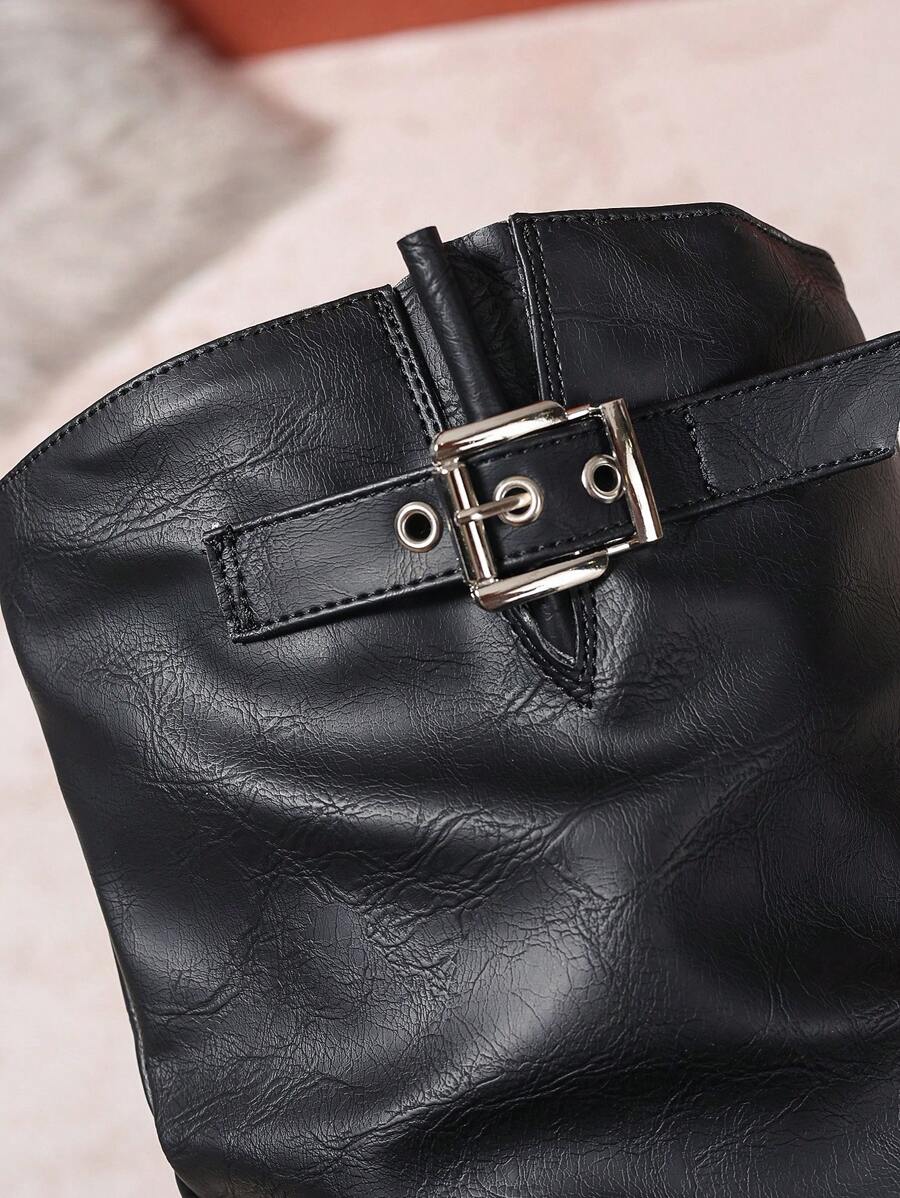 Talia | Relaxed Knee High Boots with Double Buckle