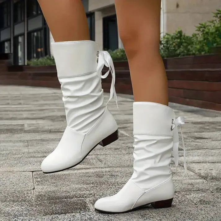 Beatrix | Feminine Knee High Boots with Bow Detail