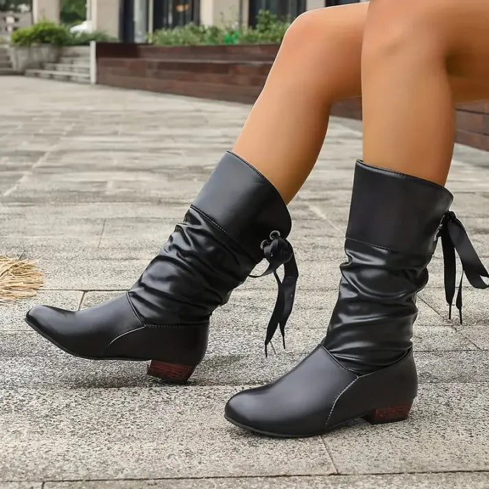 Beatrix | Feminine Knee High Boots with Bow Detail