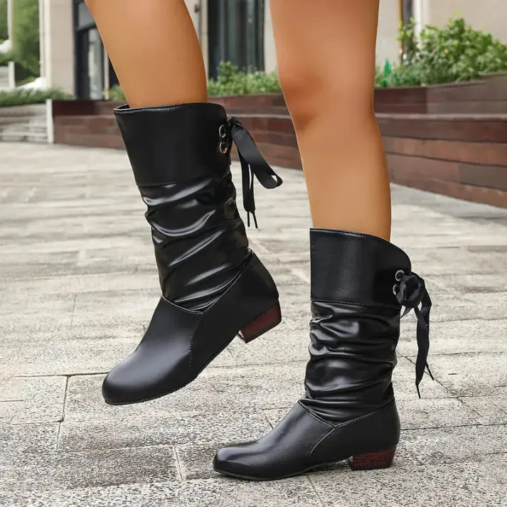 Beatrix | Feminine Knee High Boots with Bow Detail