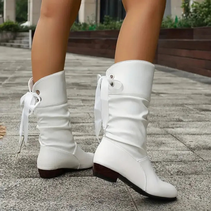 Beatrix | Feminine Knee High Boots with Bow Detail