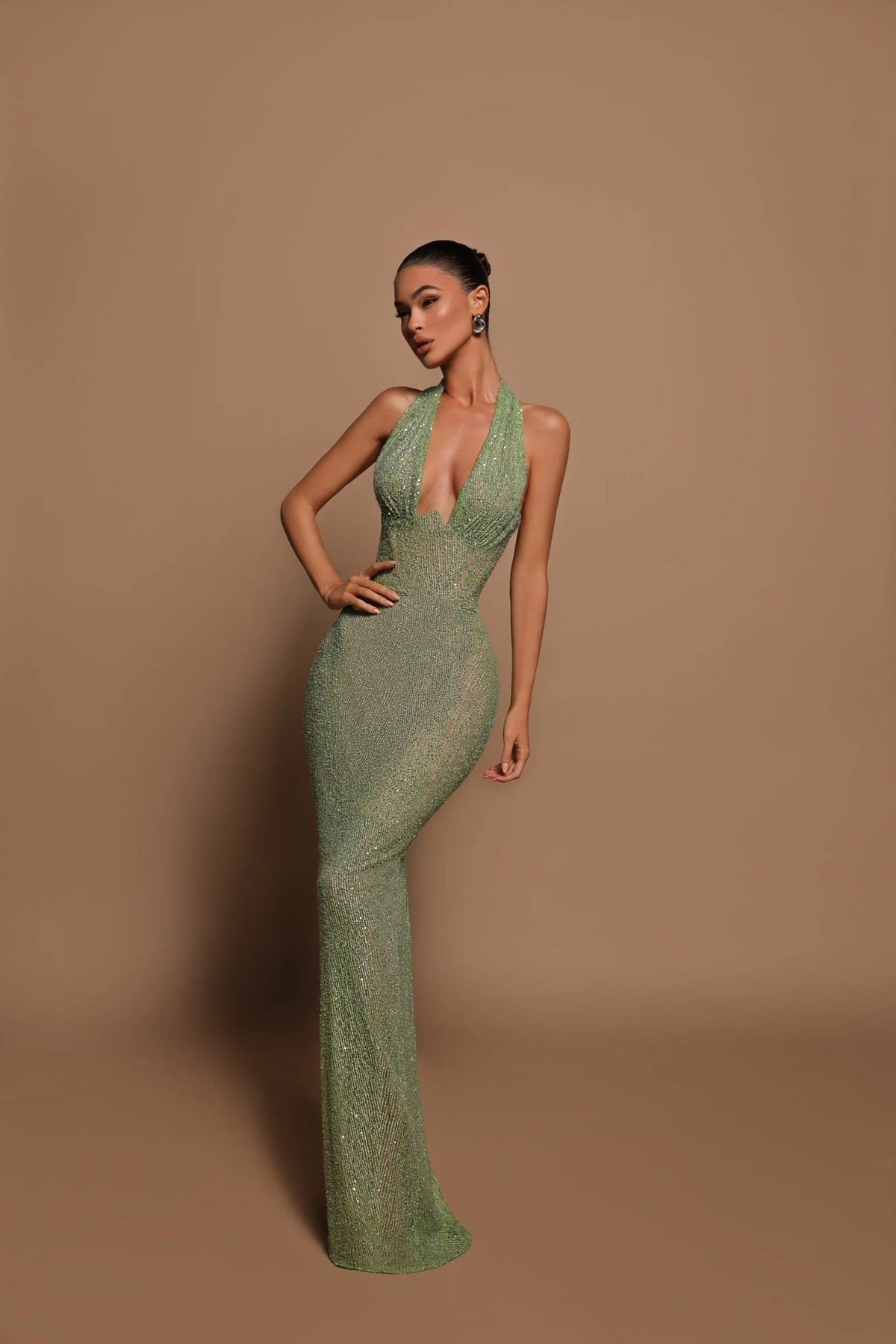 Celeste | Glitter Halter Women's Party Dress
