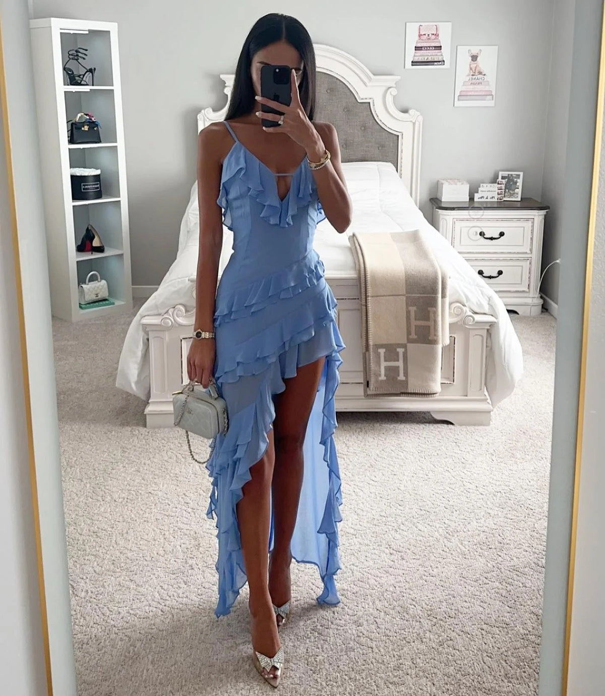 Tindra | Ruffle Wrap High-Low Women's Party Dress