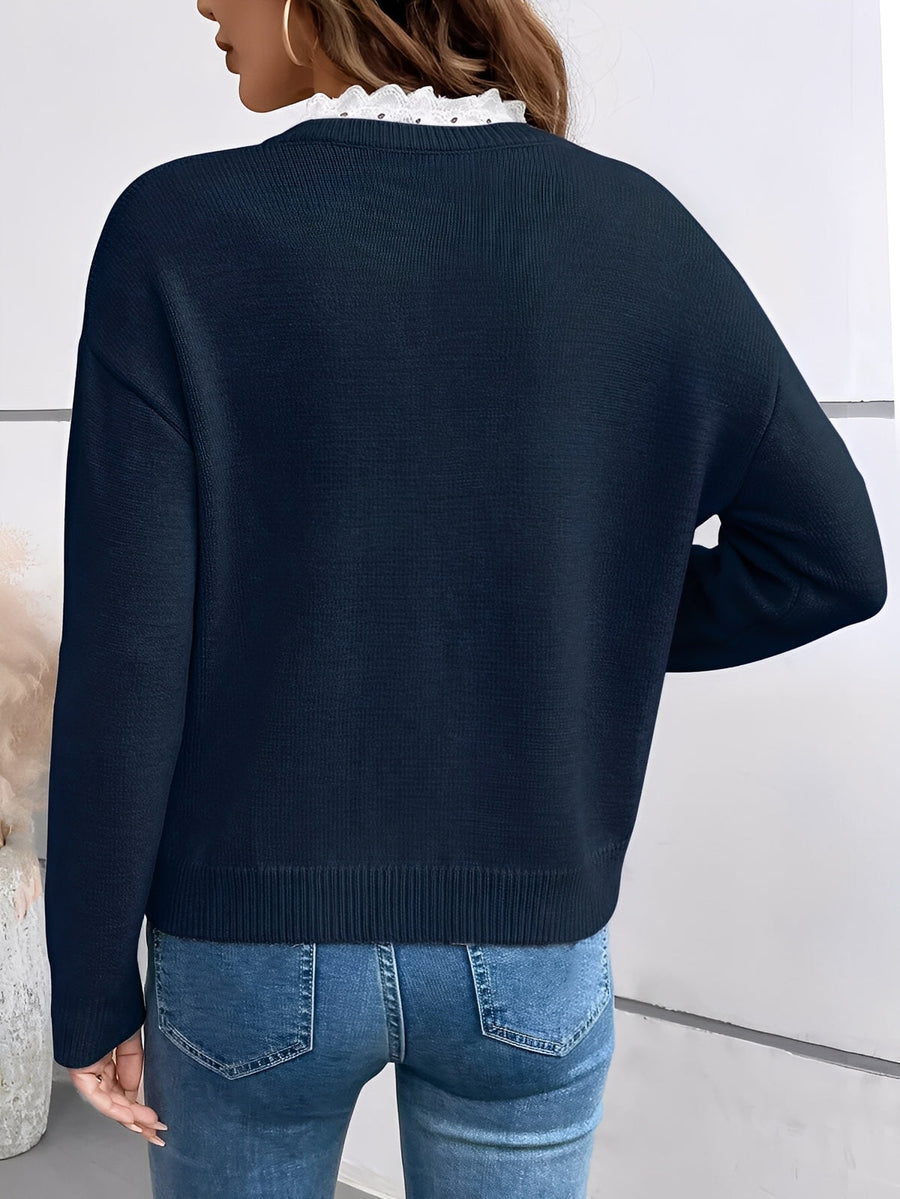 Jorunn | Elegant Lace Detail Women's Sweater