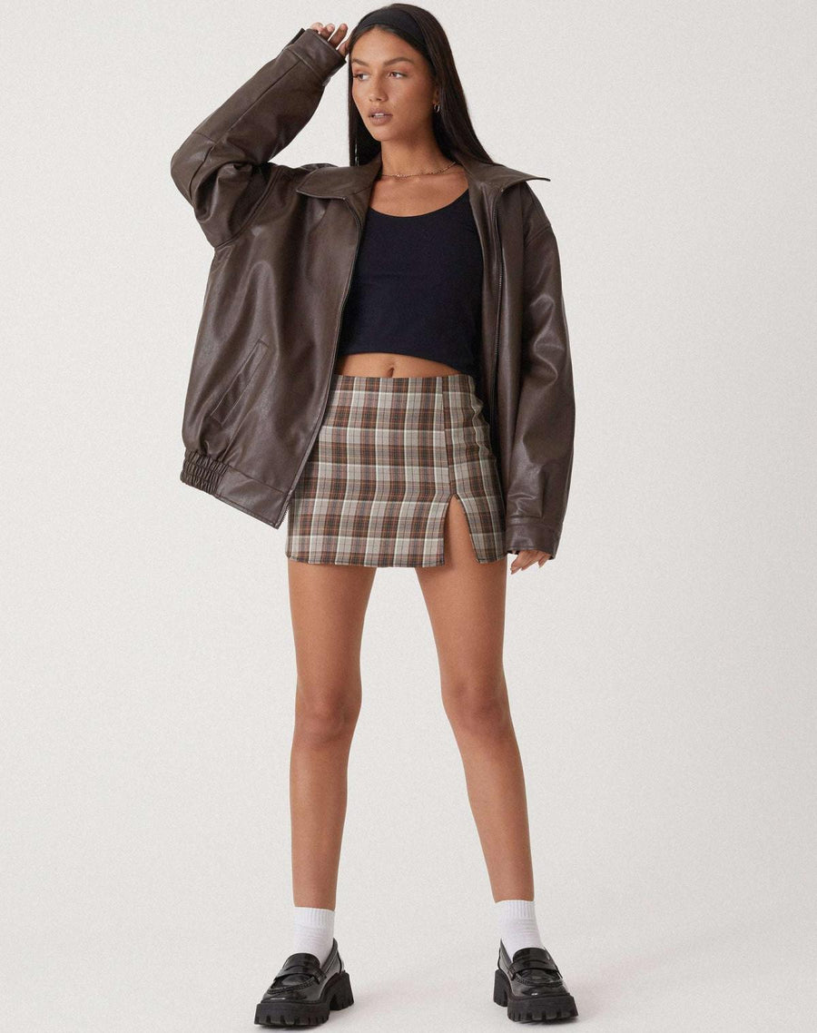 Brynlee | Oversized Zip-Front Bomber Faux Leather Jacket for Winter