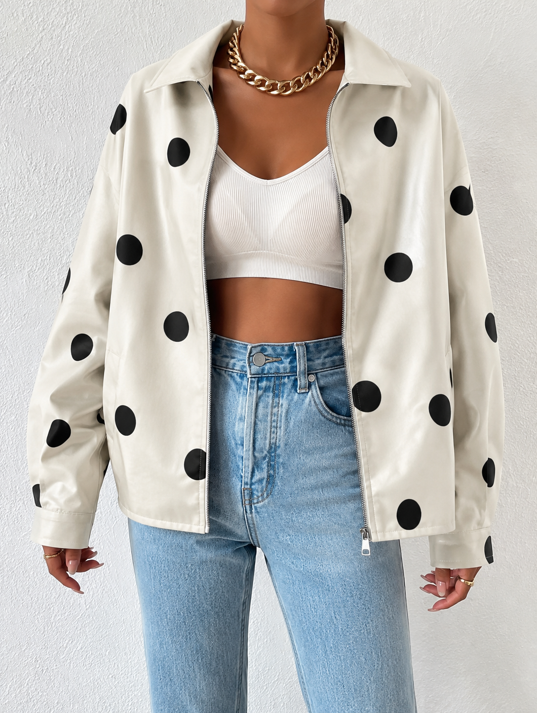 Paisley | Drop-Shoulder Oversized Faux Leather Jacket for Winter