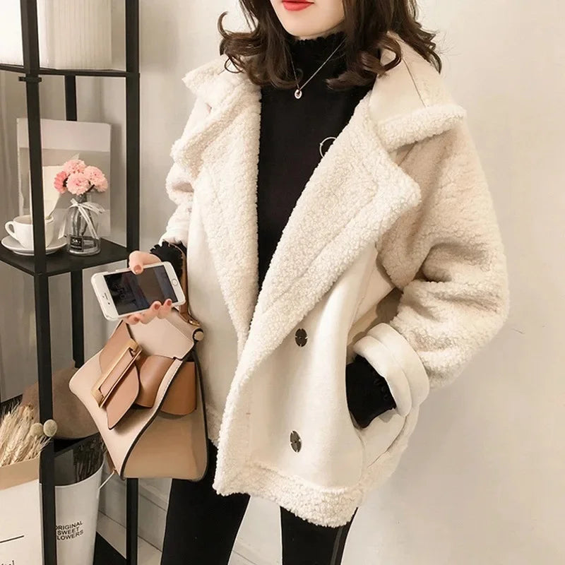 Sloane | Faux Suede Shearling-Lined Aviator Winter Jacket for Cold-Weather