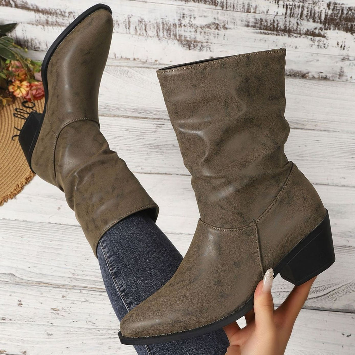Lucienne | Relaxed Slouch Pointed Toe Ankle Boots