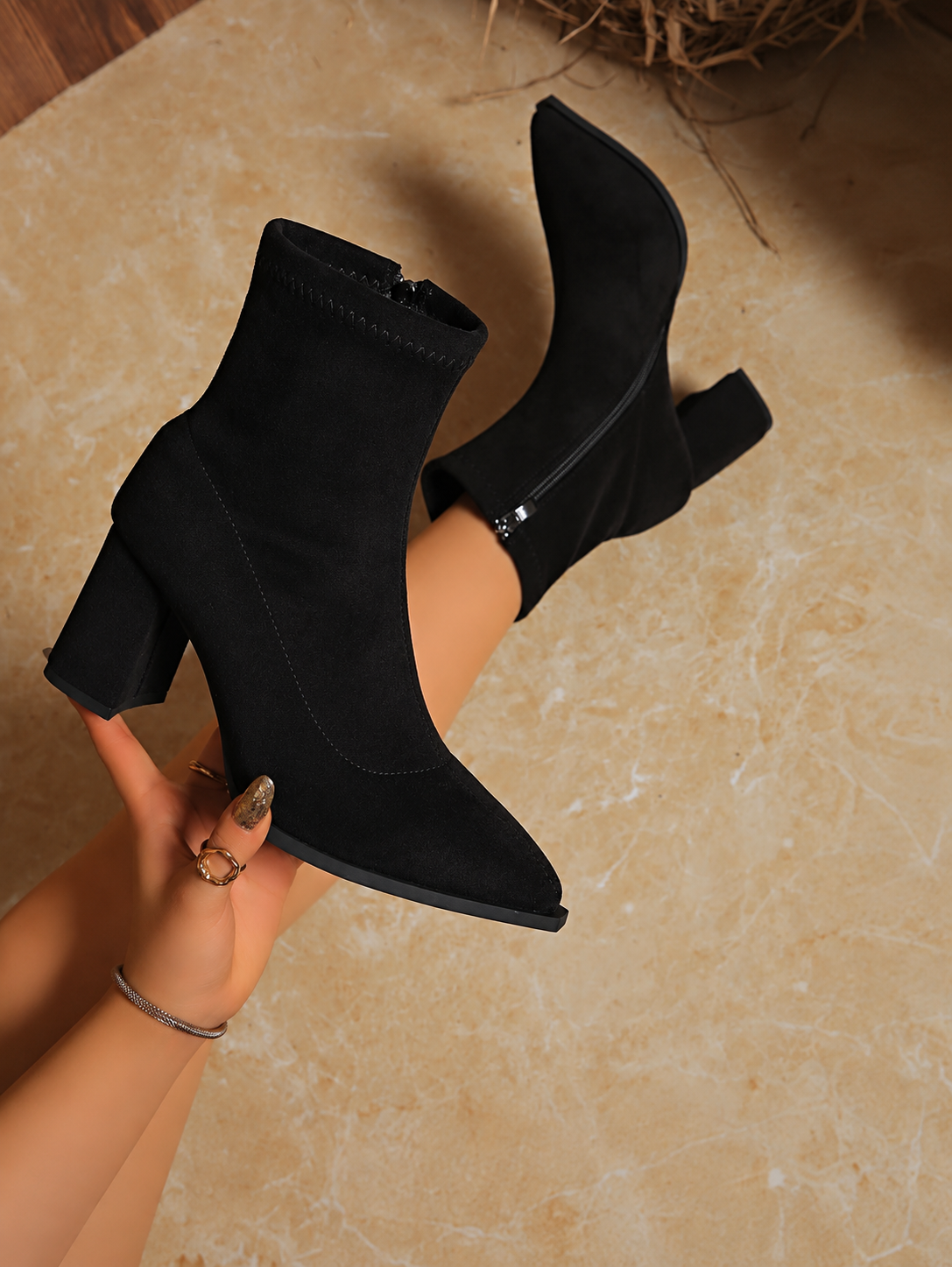 Tess | Sleek Pointed Toe Ankle Boots