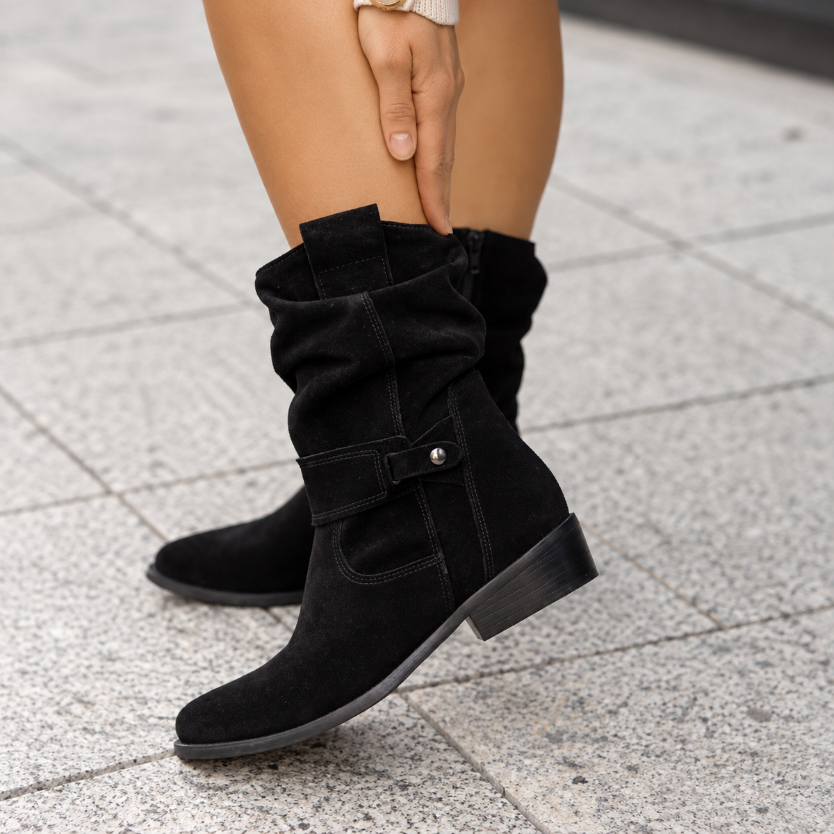 Harlow | Relaxed Slouch Suede Ankle Boots