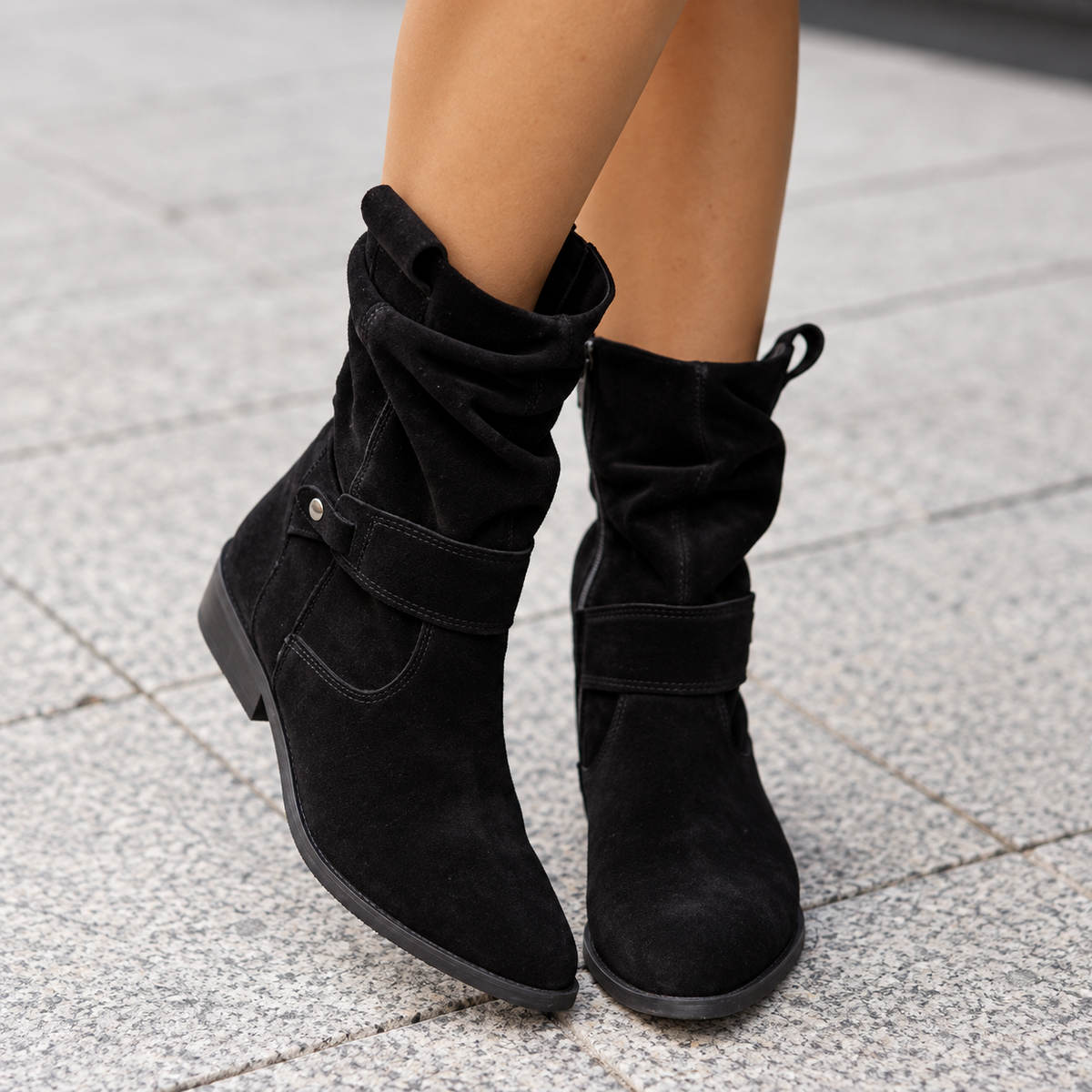 Harlow | Relaxed Slouch Suede Ankle Boots
