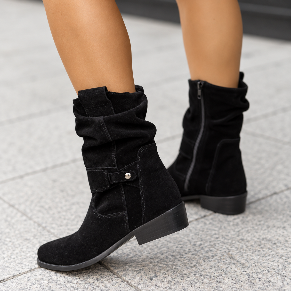 Harlow | Relaxed Slouch Suede Ankle Boots